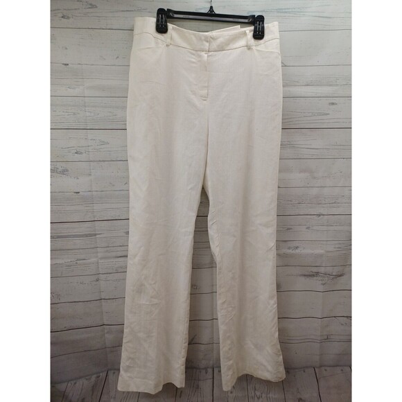 C EST 1946 Ankle Pants Linen Blend Women's Sz 12 White Classic - Picture 1 of 13